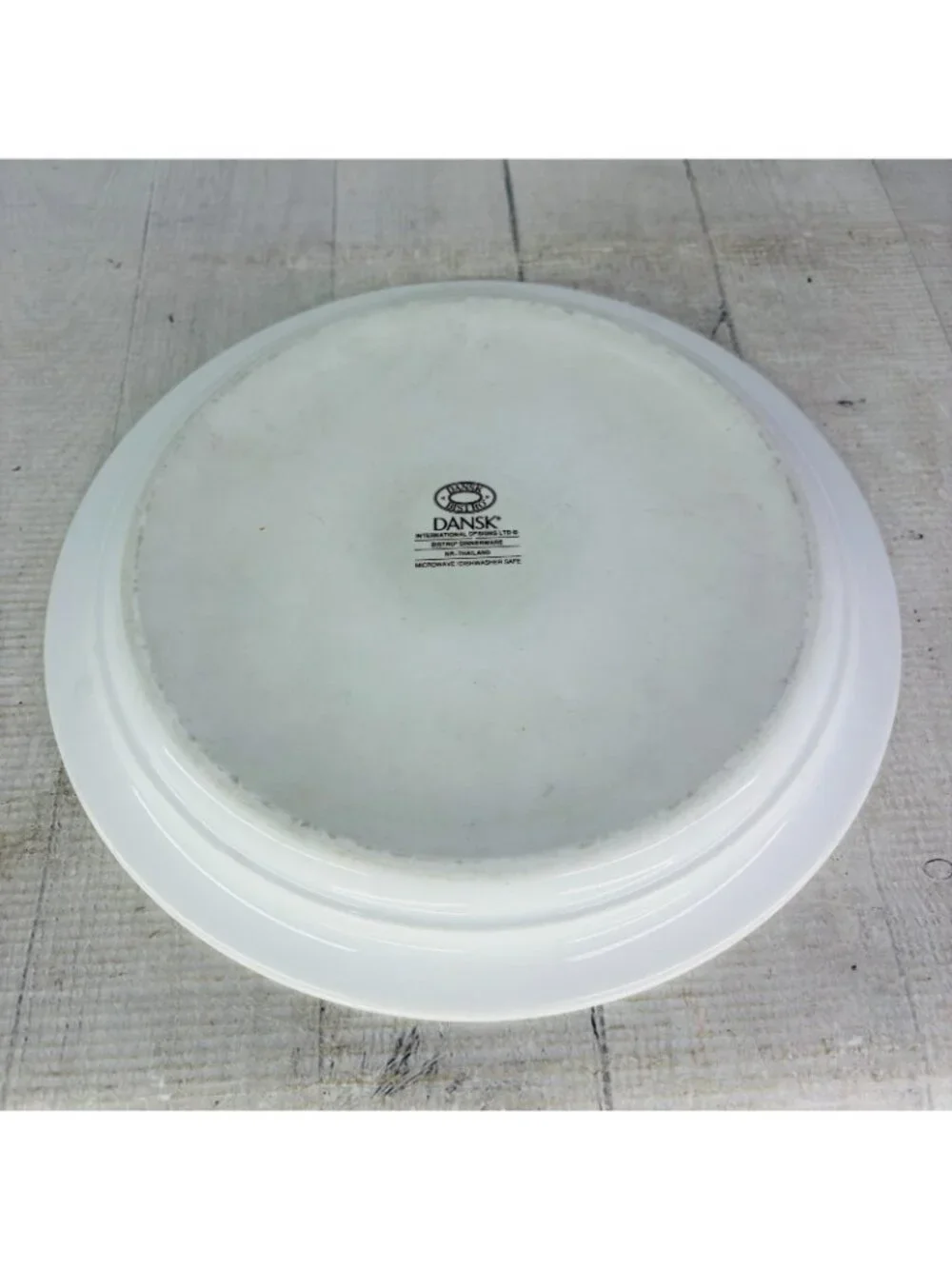 Dansk Bistro KOBENHAVN Blue Yellow Band Smooth Green Trim Dinner Plates Set of 4